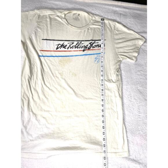 Rolling Stones Graphic Band Tee White Distressed Size L - Picture 4 of 6